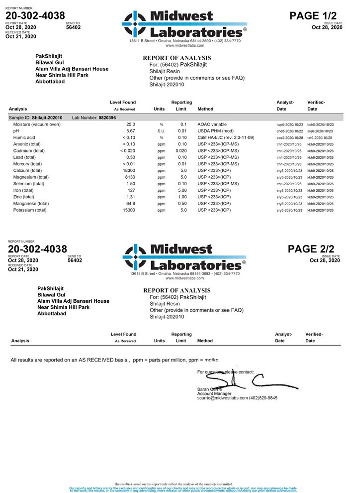 pakshilajit usa lab report